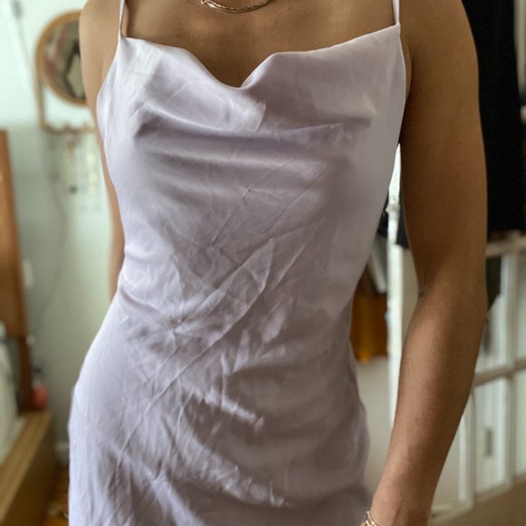 NWT Lavender UO Mallory Cowl Neck Slip Dress - Picture 3 of 5